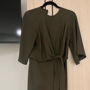 TOPSHOP olive color mini dress